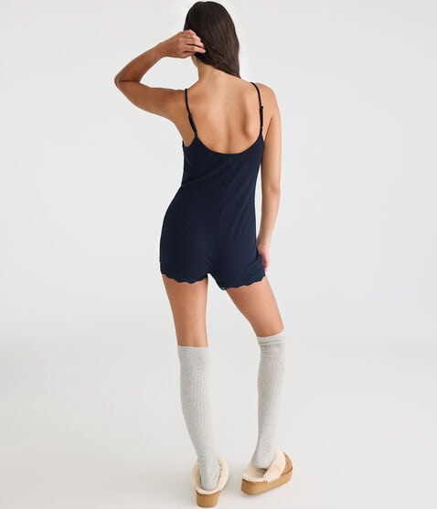 Waffle Knit Sleep Romper Waffle Knit Sleep Romper