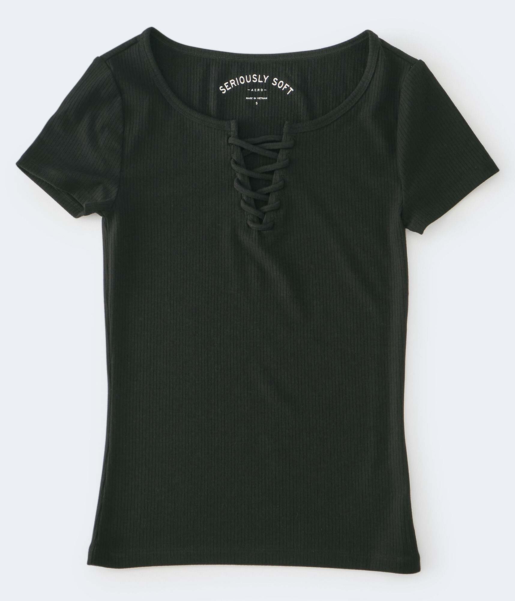 Seriously Soft Lace-Up Bodycon Top***