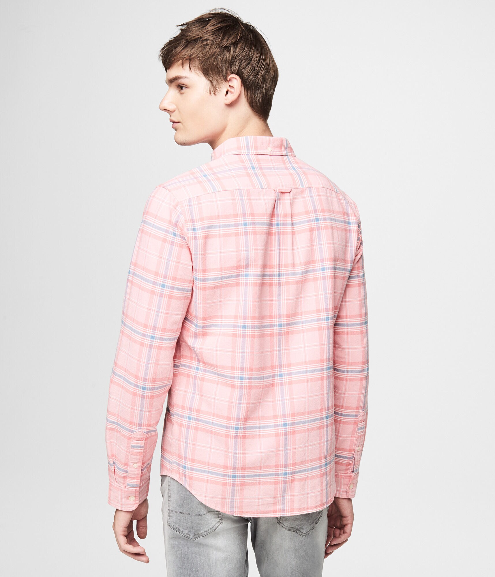 Long Sleeve Plaid Woven Shirt