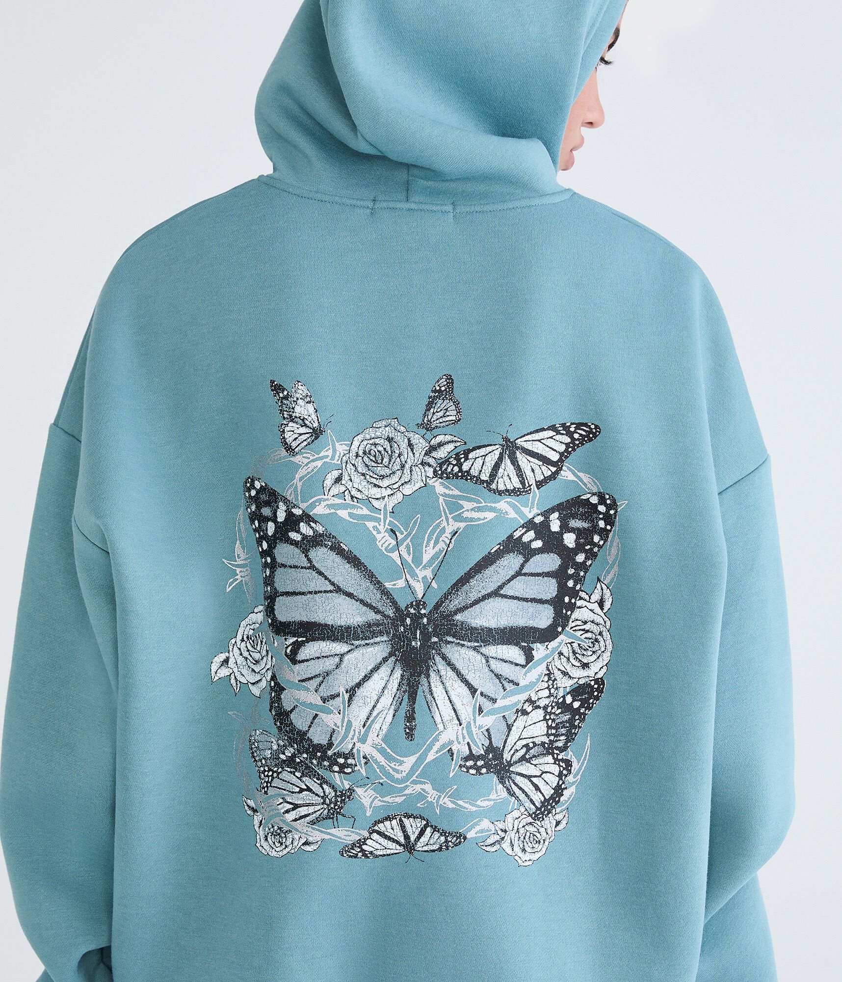 Cloud Soft Butterfly Barbed Wire Pullover Hoodie