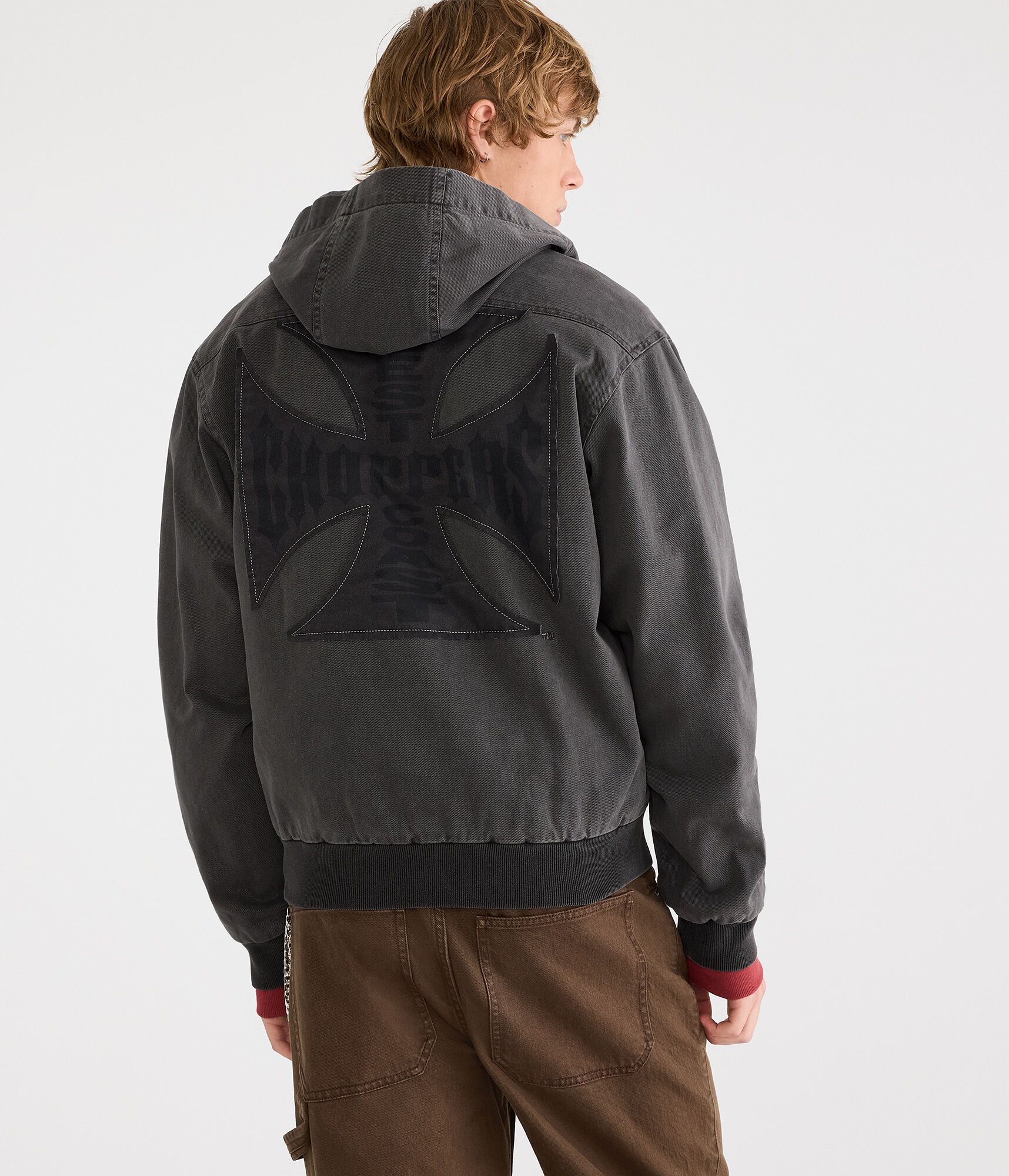 West Coast Choppers Hooded Full-Zip Denim Jacket