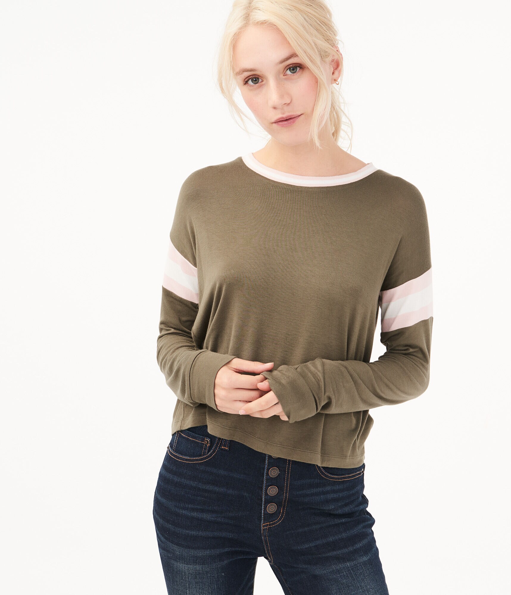 Long Sleeve Seriously Soft Striped Tomboy Tee