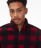 Patterned Sherpa Quarter-Zip Pullover Jacket