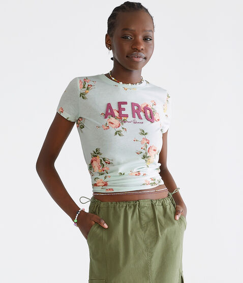 Aero Floral Appliqué Graphic Tee