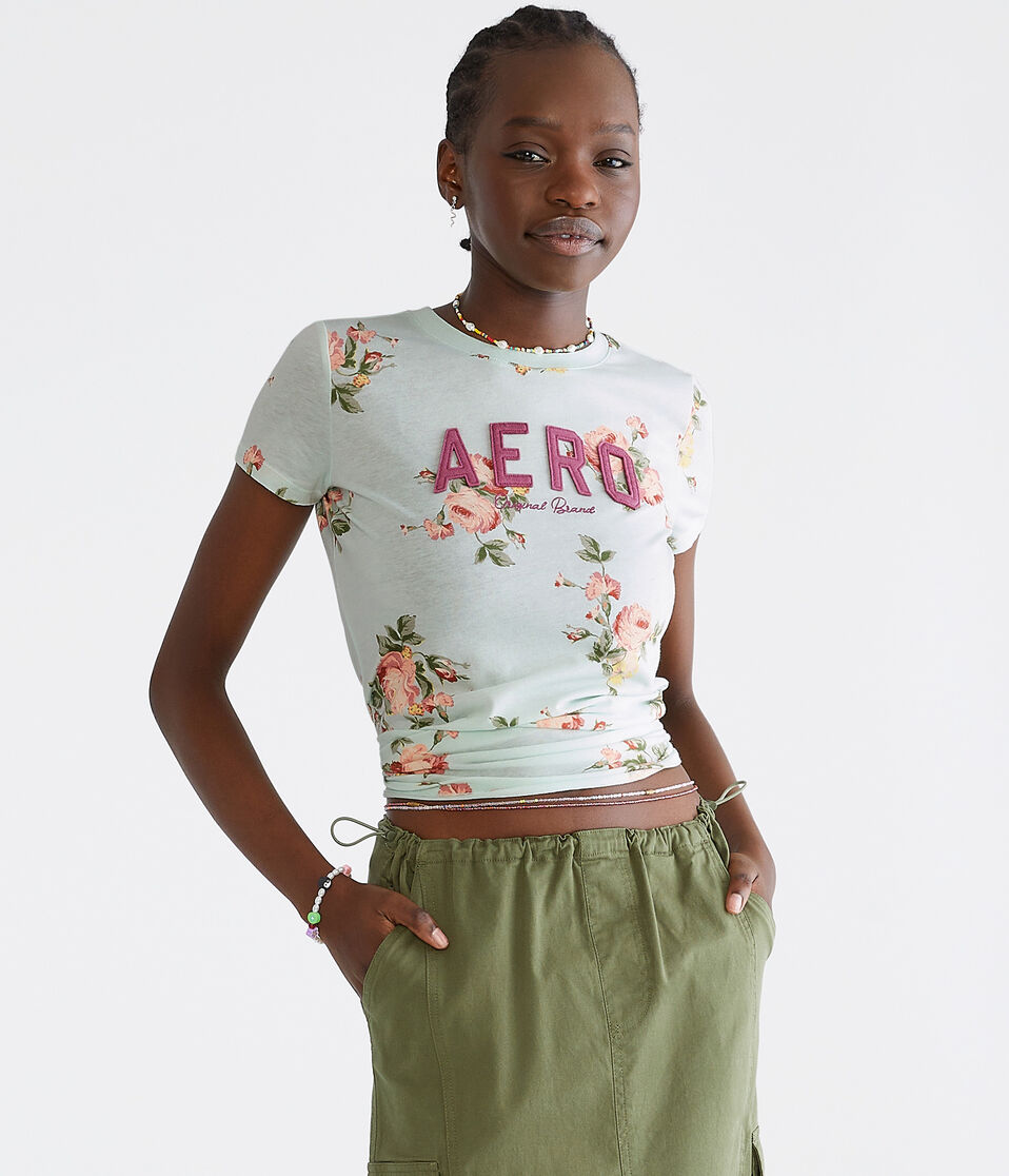 Aero Floral Appliqué Graphic Tee