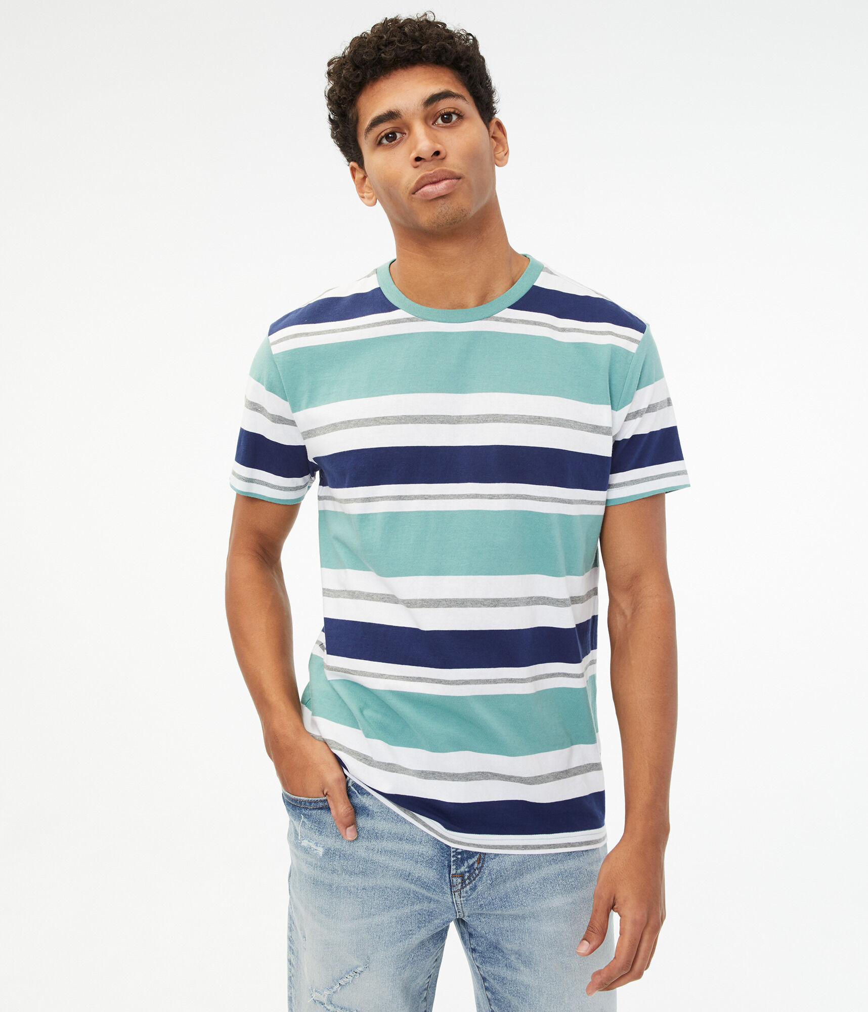 Thick &amp; Thin Stripe Crew Tee