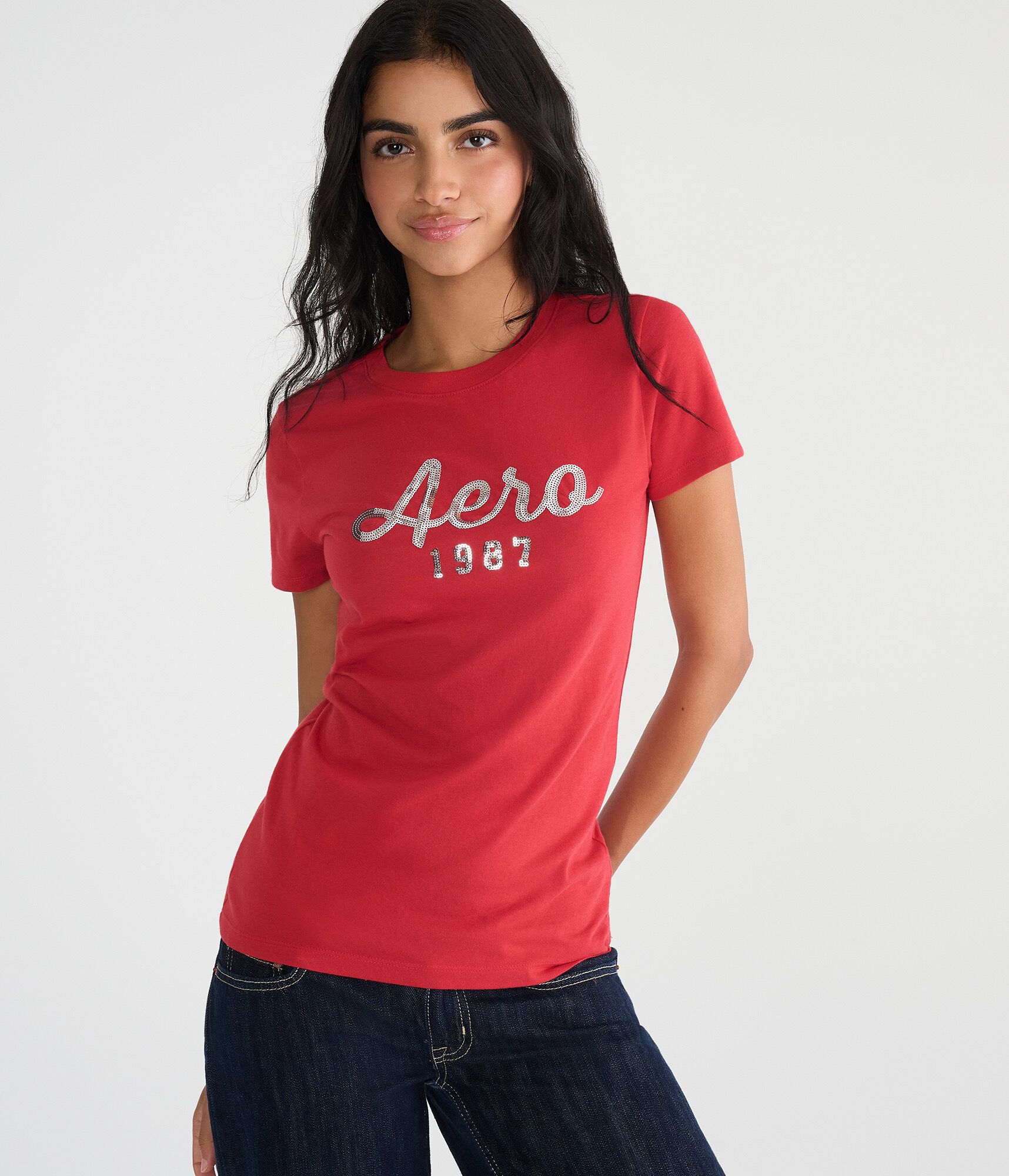 Aero 1987 Sequin Graphic Tee