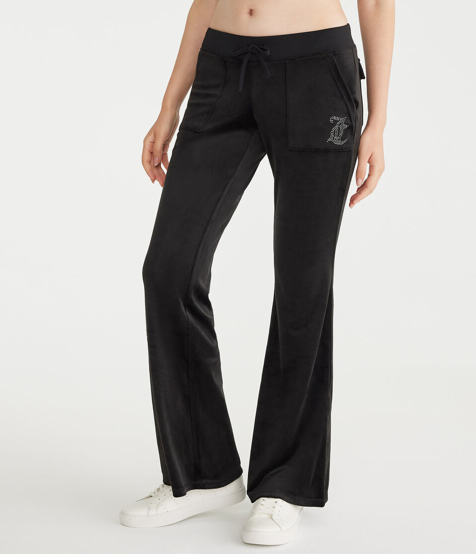 Juicy Couture Bling Velour Pocket Flare Pants1