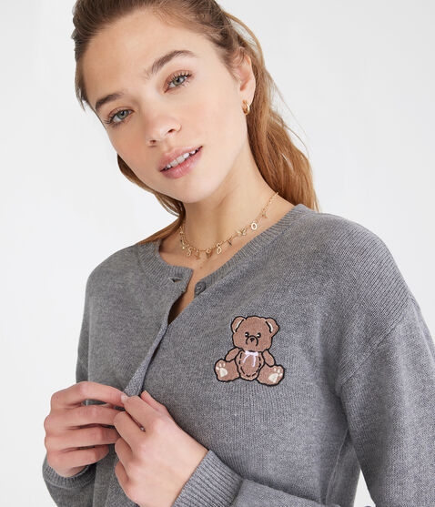 Teddy Bear Buttoned Crew Cardigan Teddy Bear Buttoned Crew Cardigan
