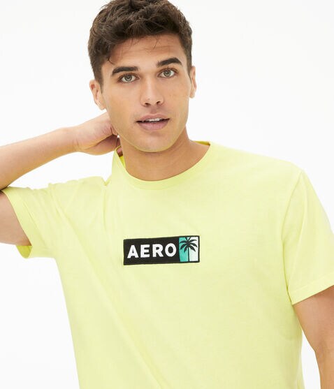 Aero Palm Tree Box Logo Appliqué Graphic Tee Aero Palm Tree Box Logo Appliqué Graphic Tee