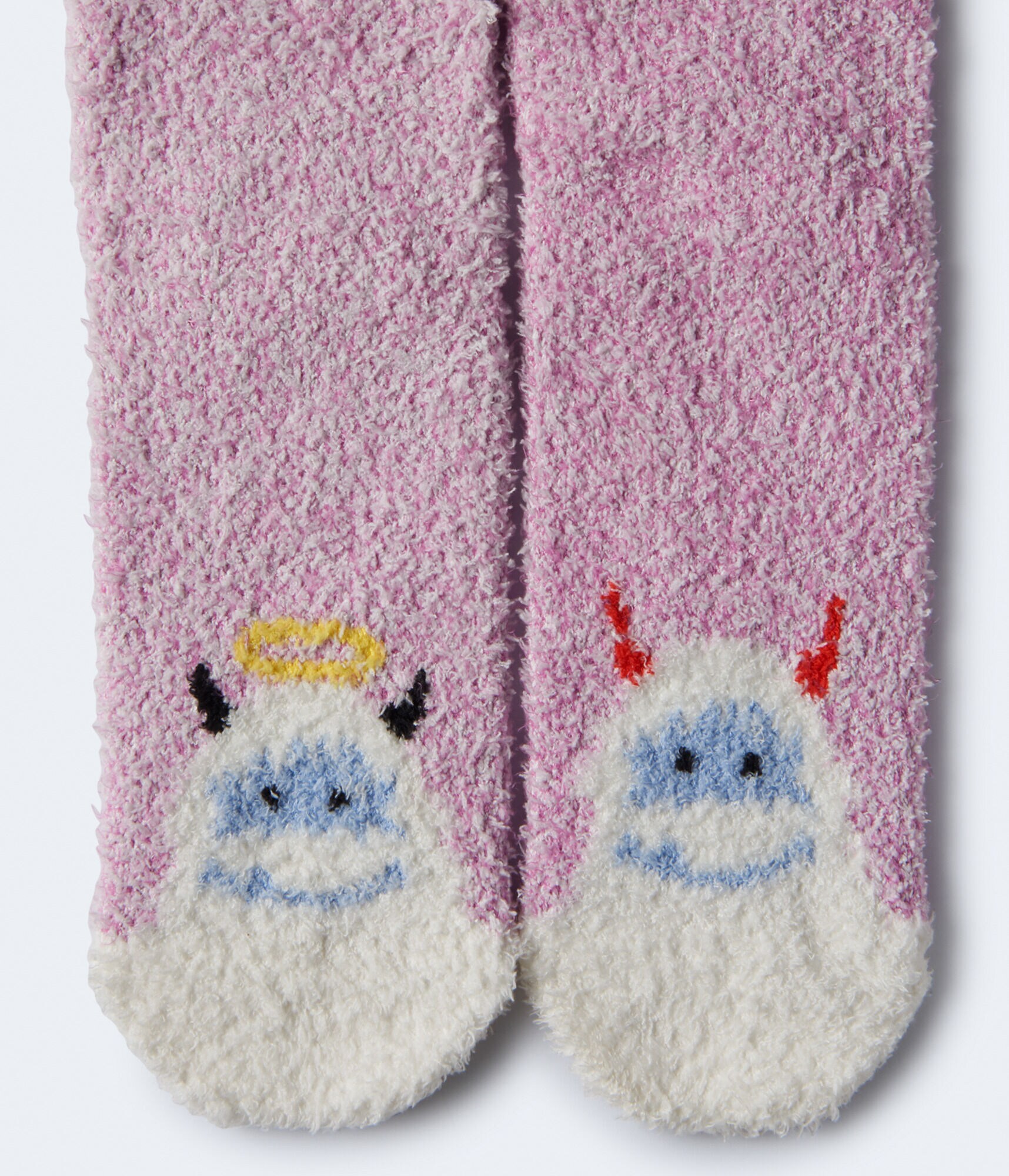 Angel &amp; Devil Yeti Fuzzy Crew Socks