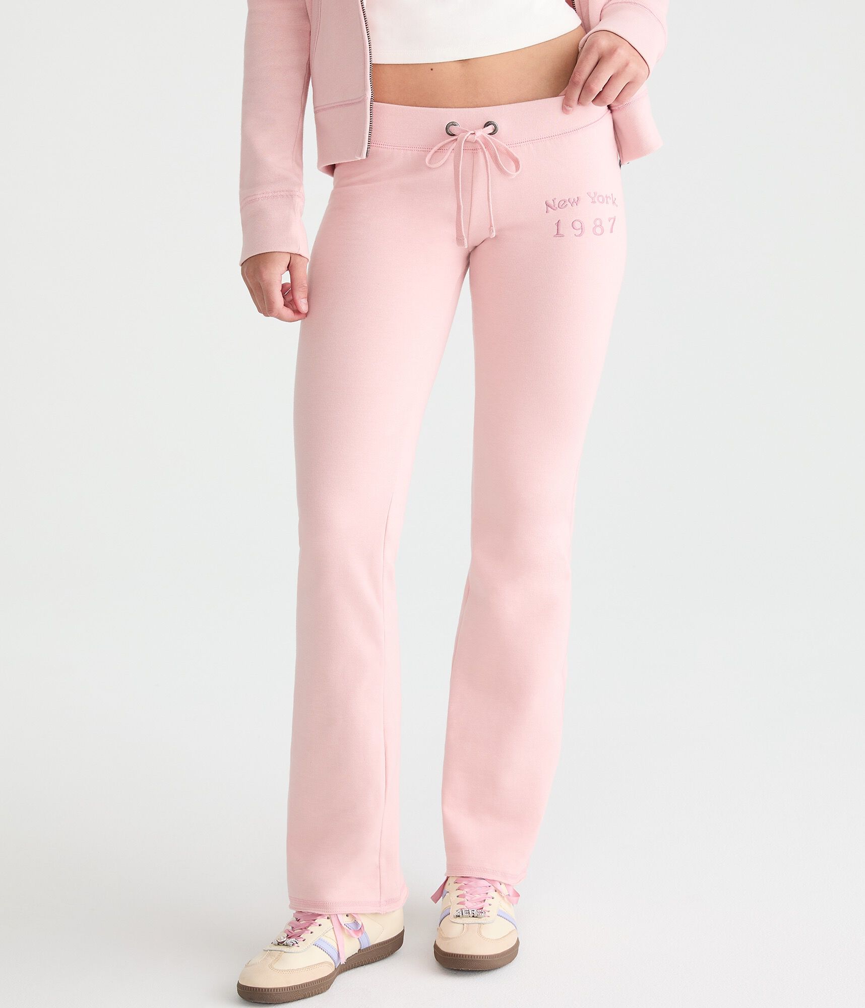 Aero Rhinestone Fit &amp; Flare Sweatpants