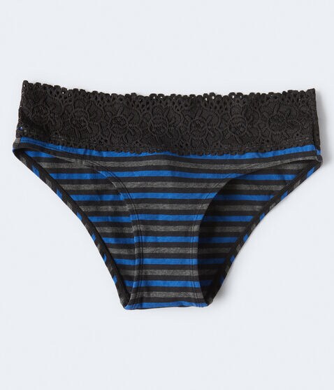 Striped Lace-Trim Hipster Striped Lace-Trim Hipster