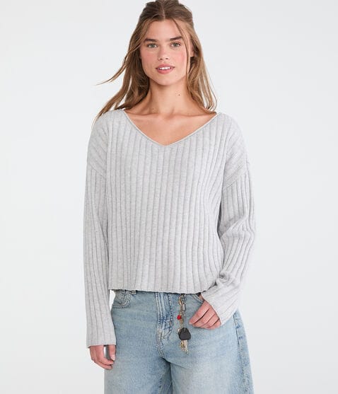 Ribbed V-Neck Sweater Ribbed V-Neck Sweater