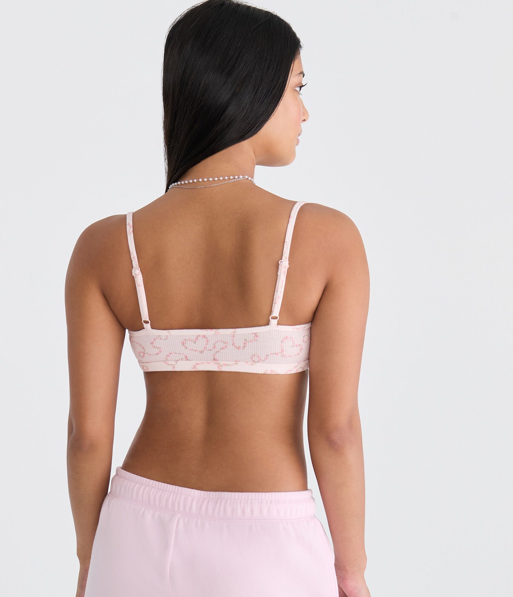 Floral Hearts Waffle Henley Bralette