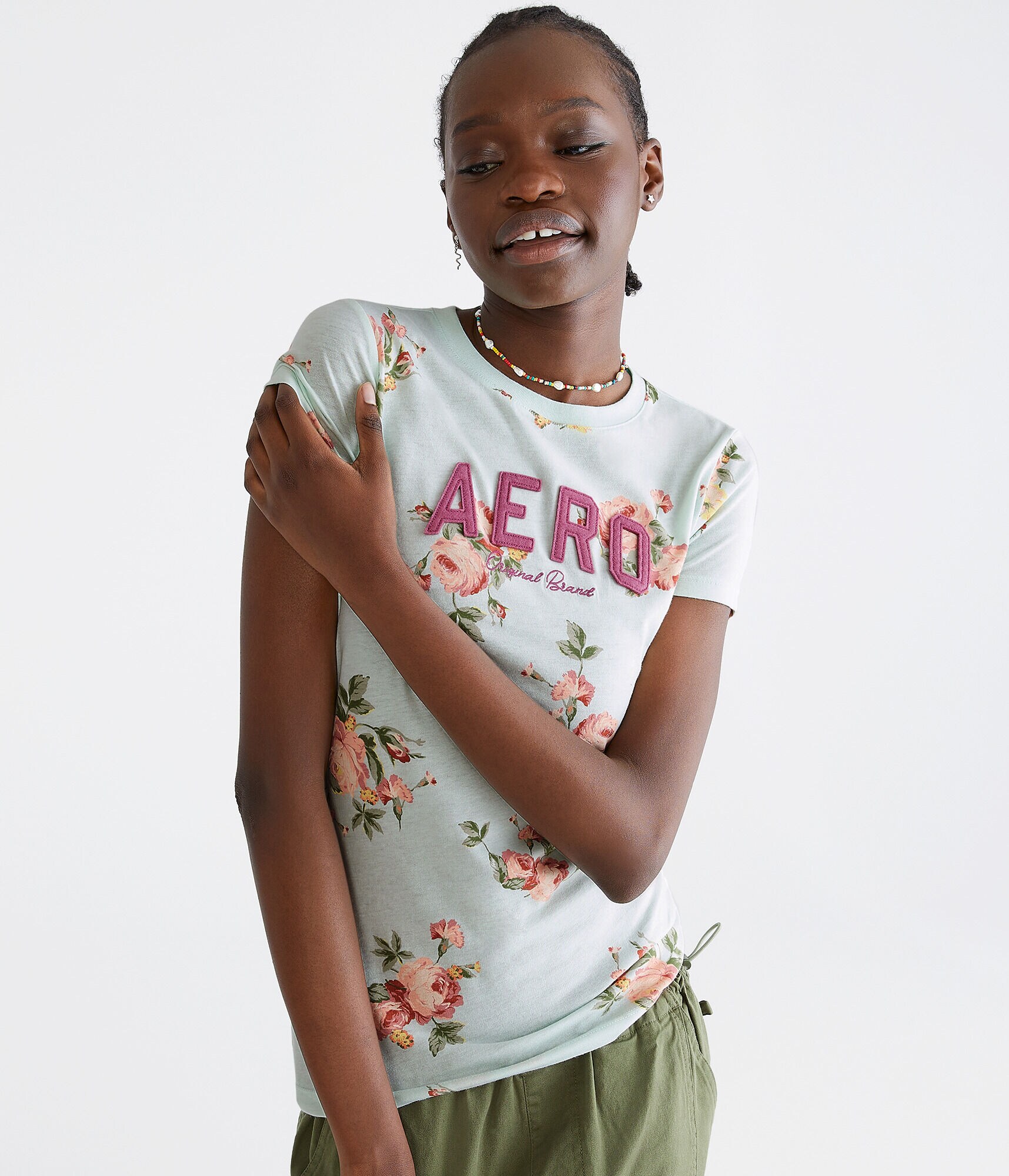 Aero Floral Appliqu&eacute; Graphic Tee