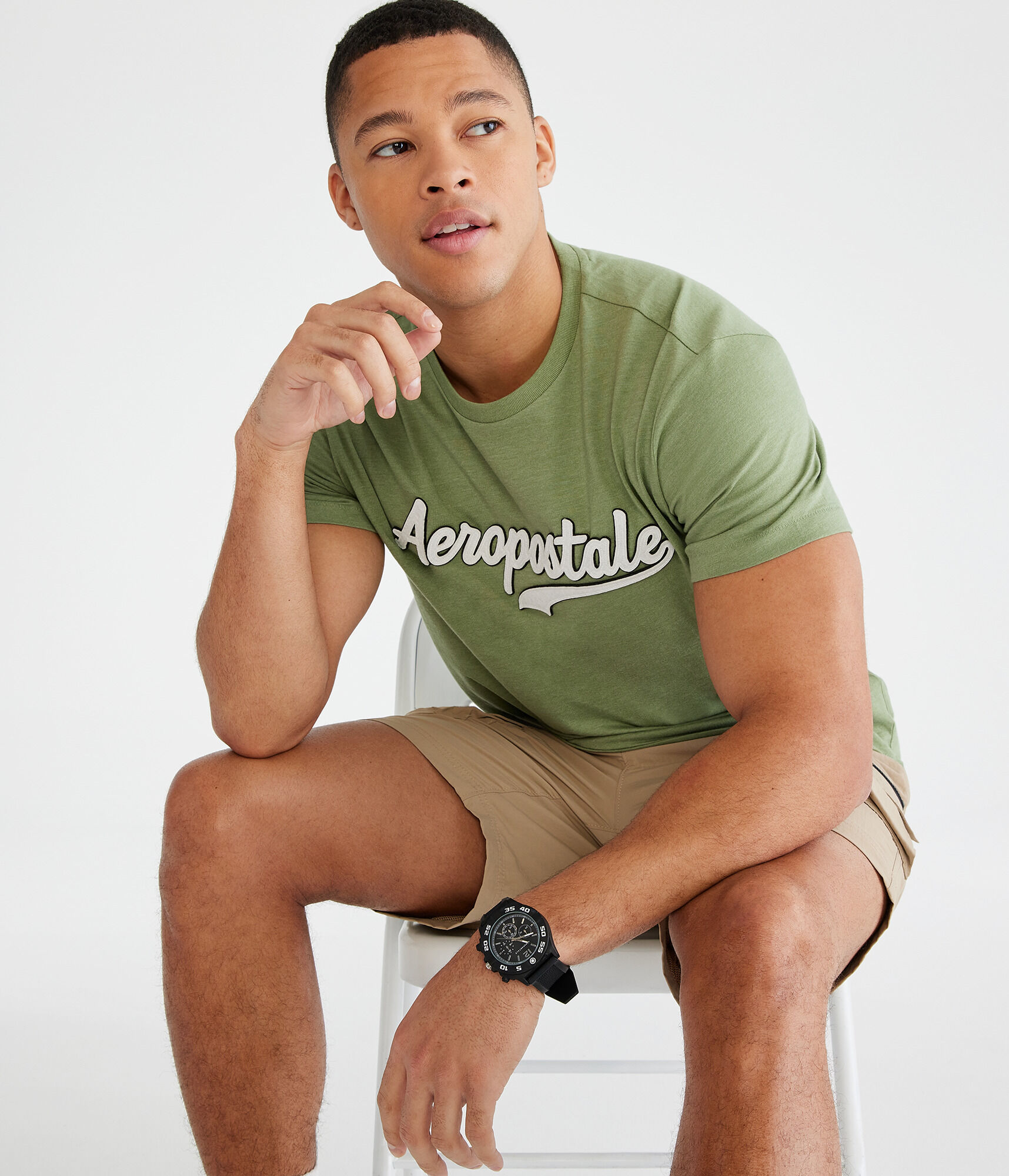Aeropostale Script Logo Appliqu&eacute; Graphic Tee