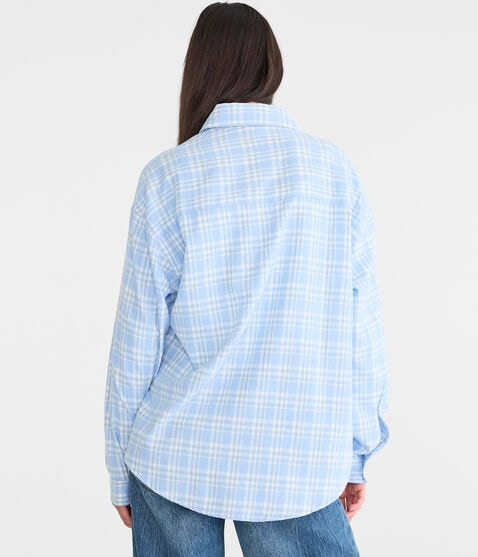 Long Sleeve Relaxed Plaid Shirt Long Sleeve Relaxed Plaid Shirt