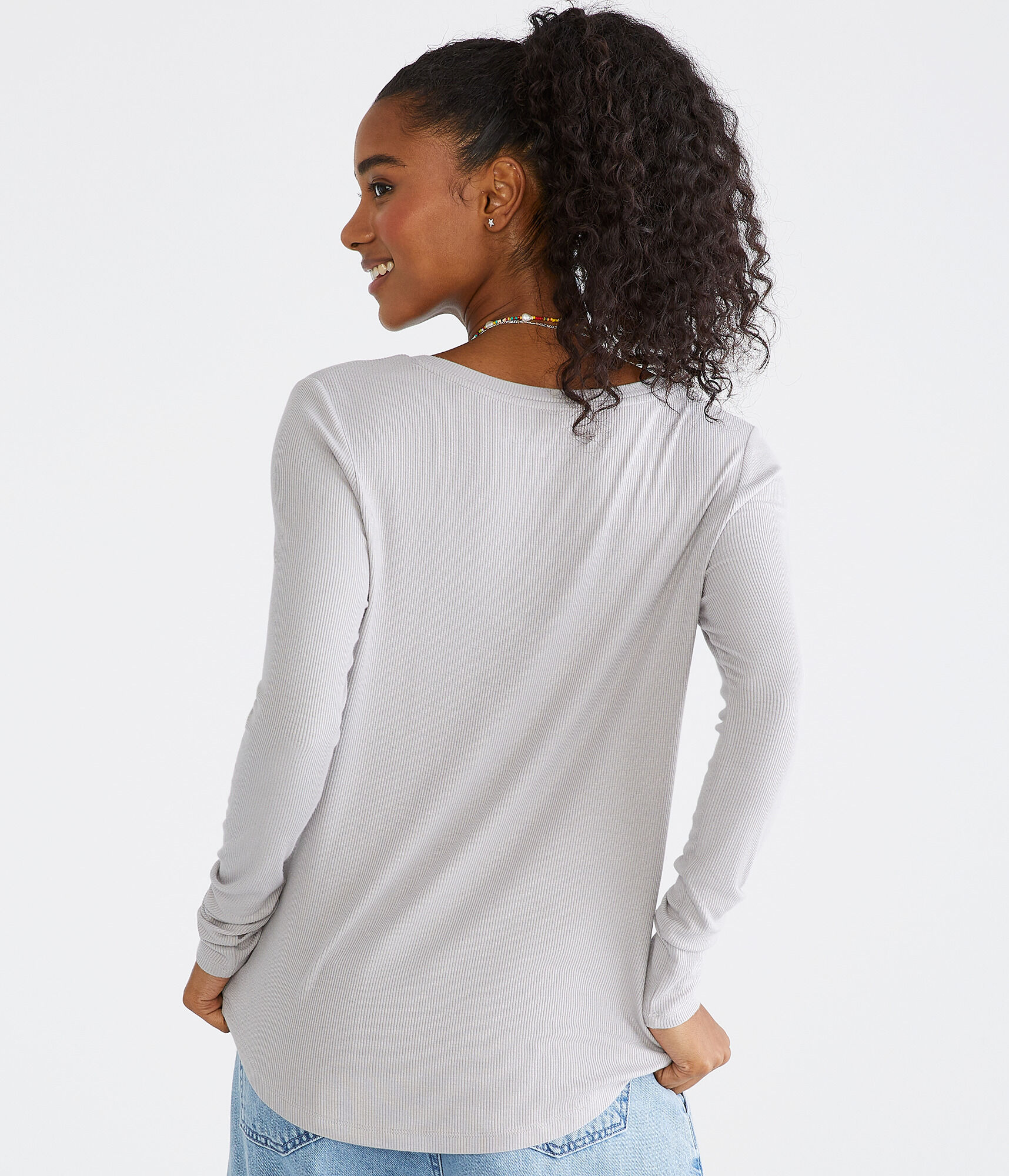 Long Sleeve Seriously Soft Ribbed V-Neck Tee