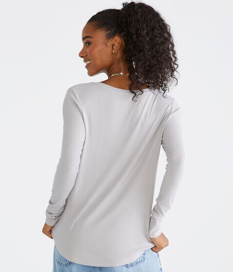 Long Sleeve Seriously Soft Ribbed V-Neck Tee Long Sleeve Seriously Soft Ribbed V-Neck Tee