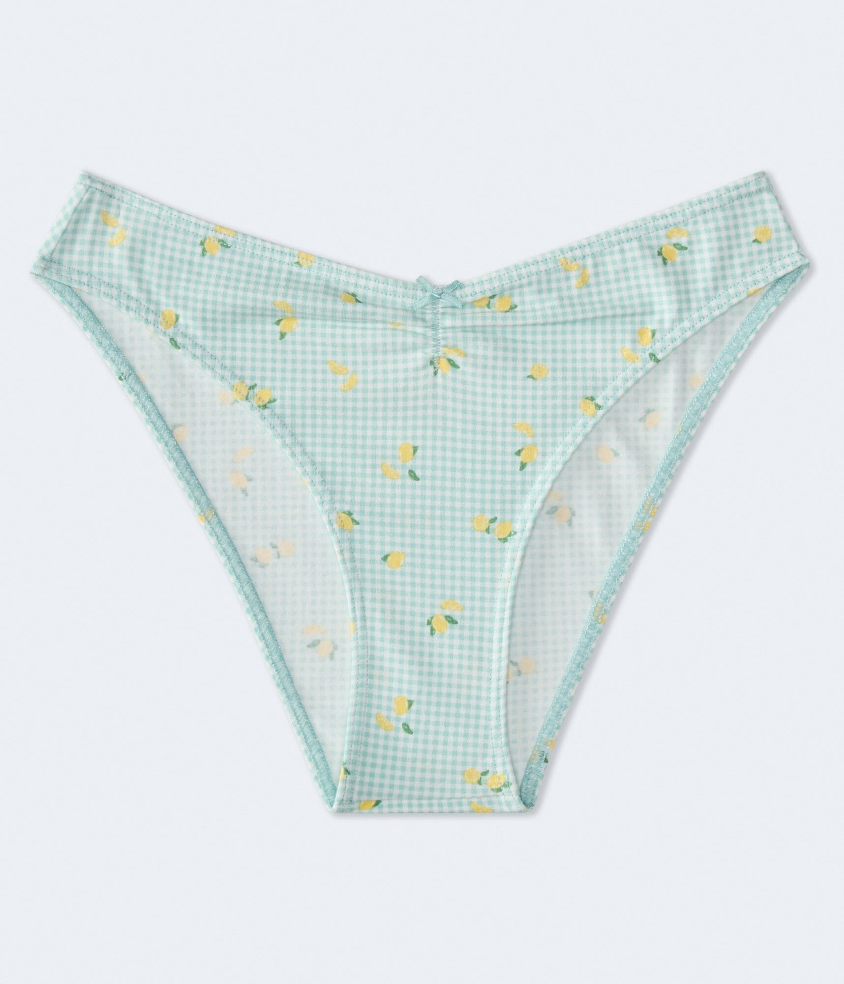Gingham Lemons High-Cut Cheeky