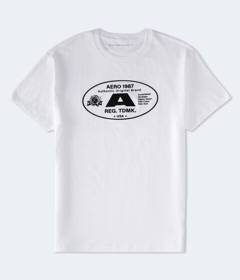 Aero 1987 Oval Flocked Graphic Tee Aero 1987 Oval Flocked Graphic Tee