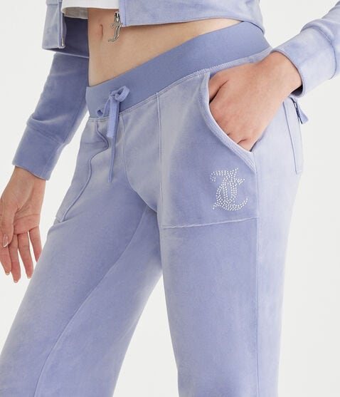 Juicy Couture Bling Velour Pocket Flare Pants
