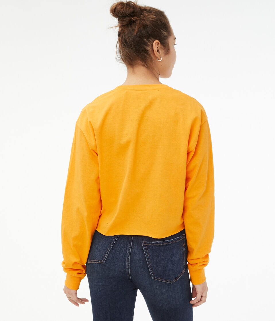 Long Sleeve David Bowie Cropped Graphic Tee