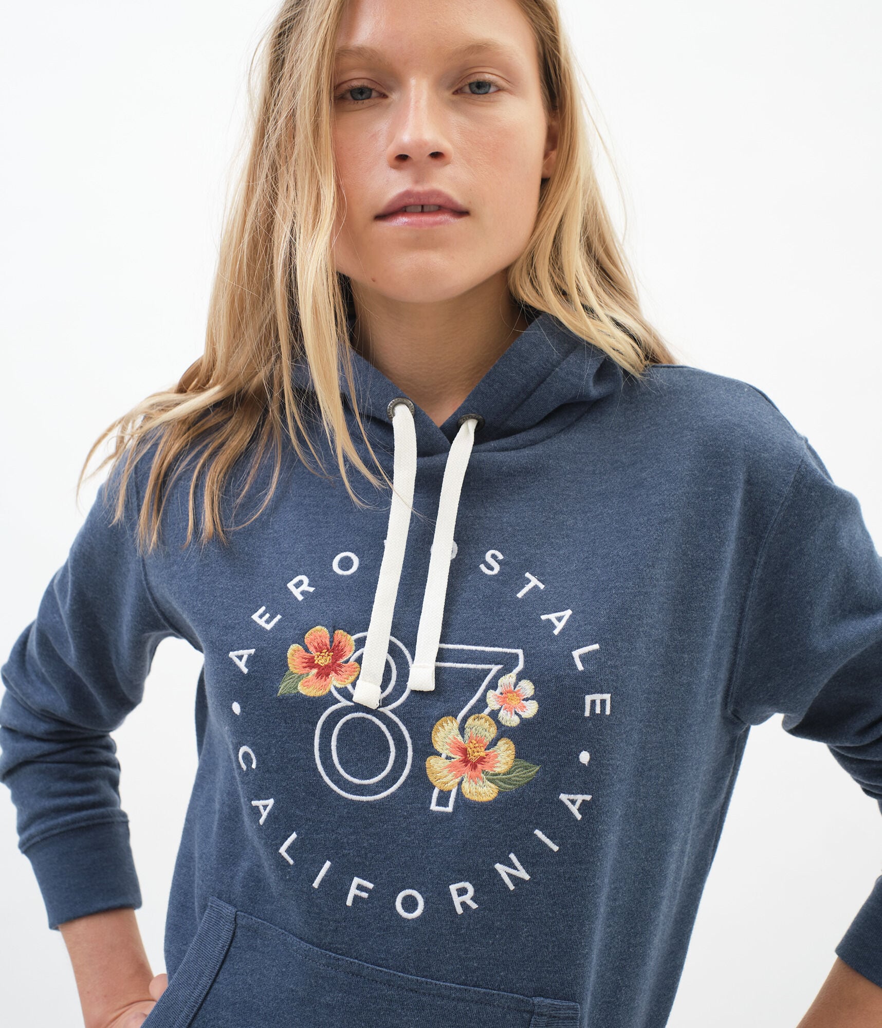 Aeropostale Circle Floral Pullover Hoodie