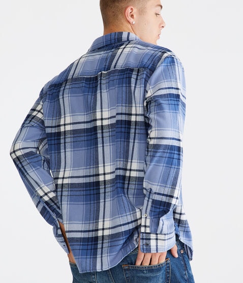 Long Sleeve Relaxed Washed Plaid Flannel Shirt Long Sleeve Relaxed Washed Plaid Flannel Shirt