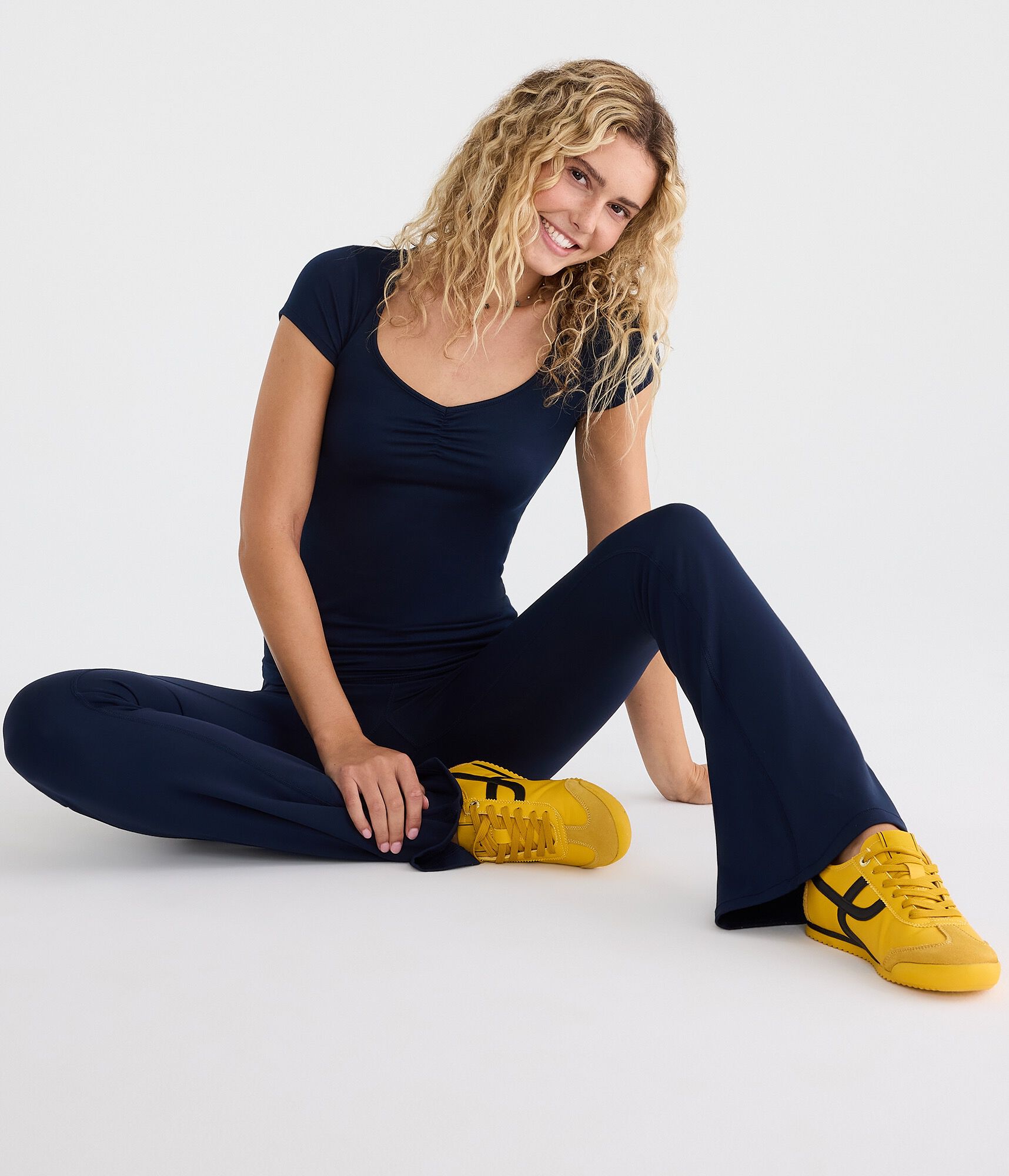 Buttery Soft Cinched Scoop-Neck Tee