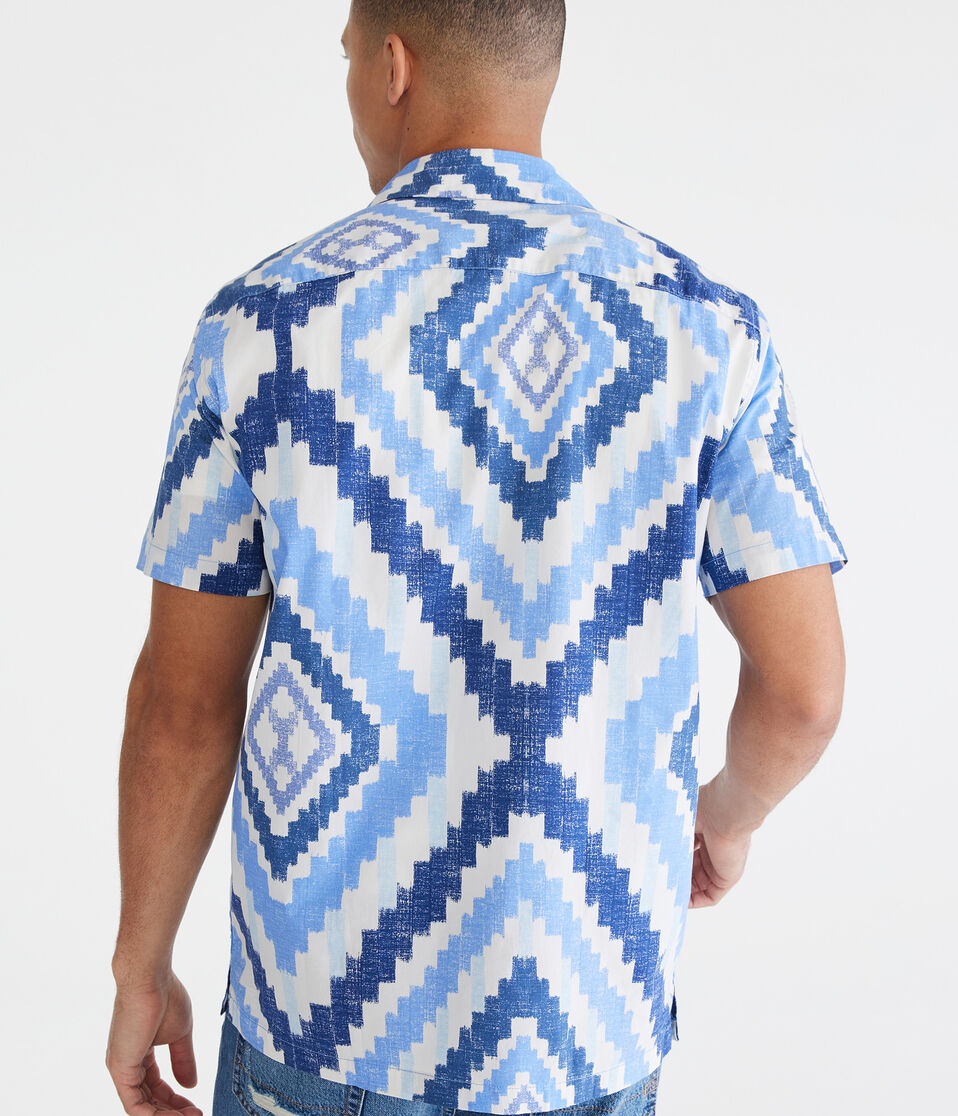 Ikat Print Camp Shirt