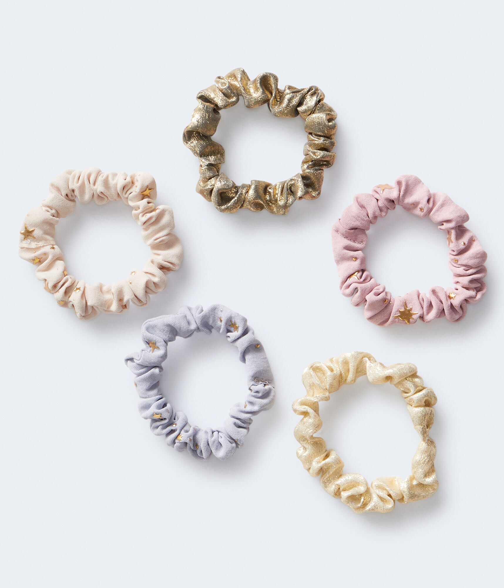 Metallic Star Mini Scrunchie 5-Pack