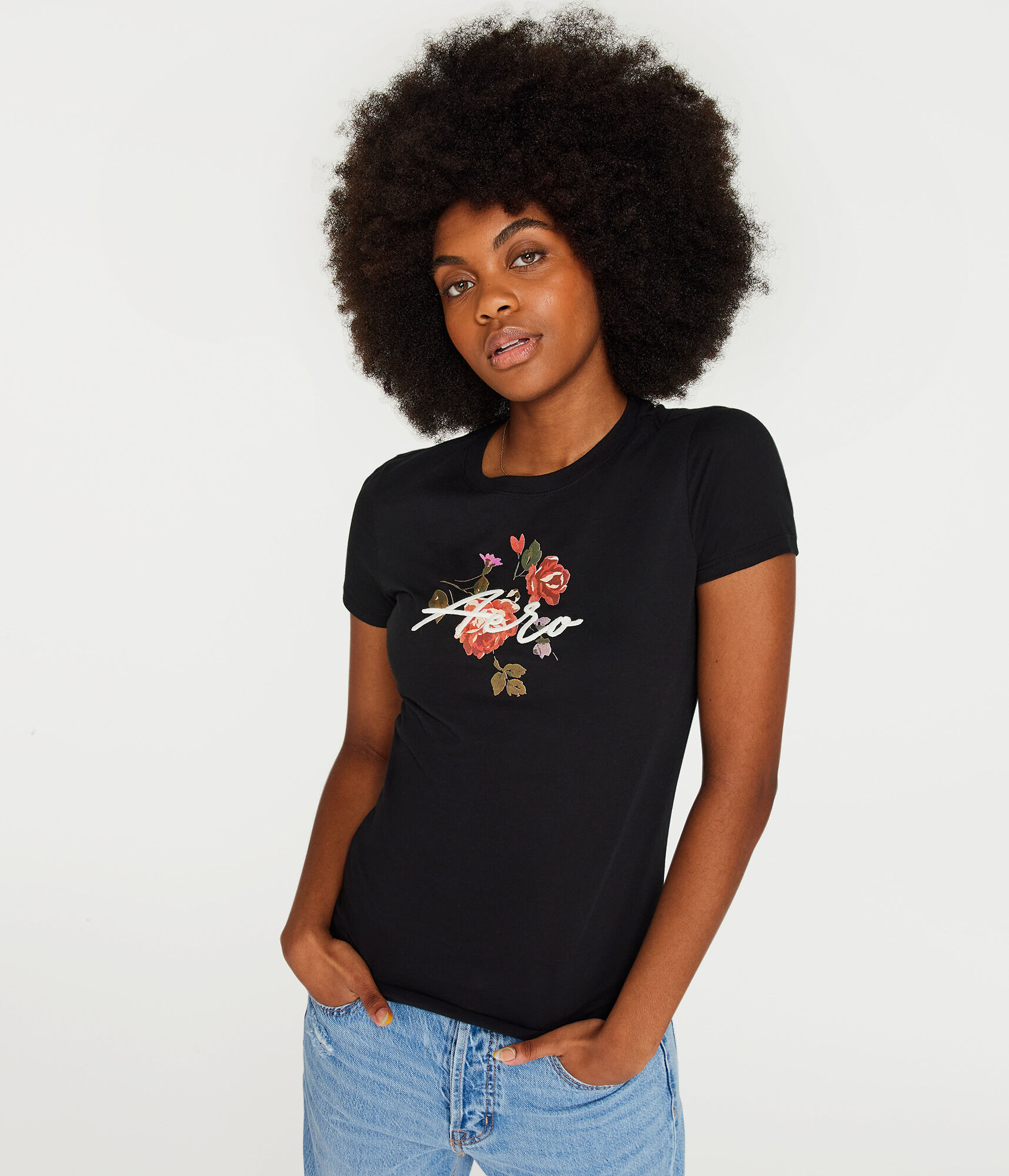 Aero Script Floral Graphic Tee