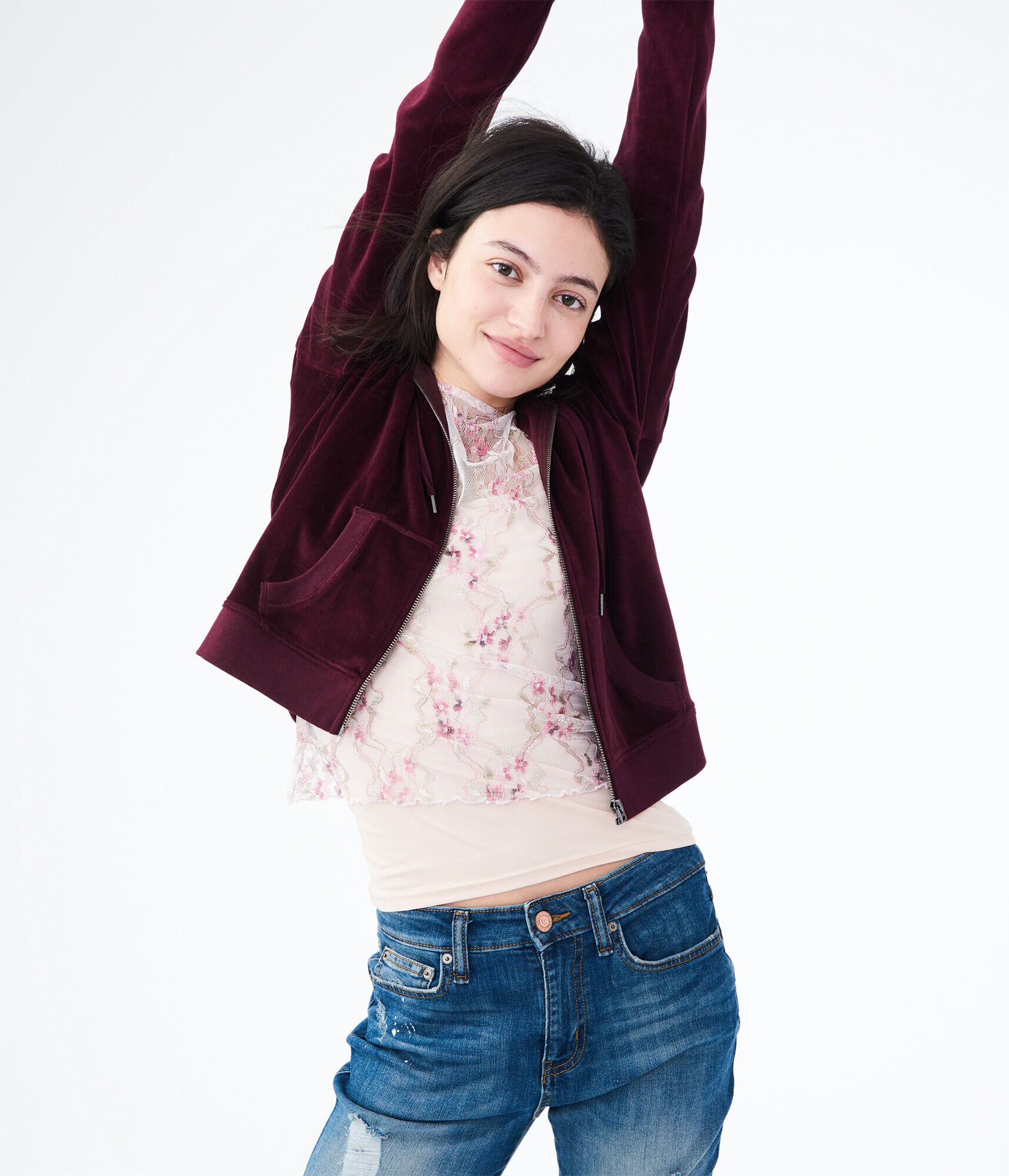 Final Sale -Velour Full-Zip Hoodie