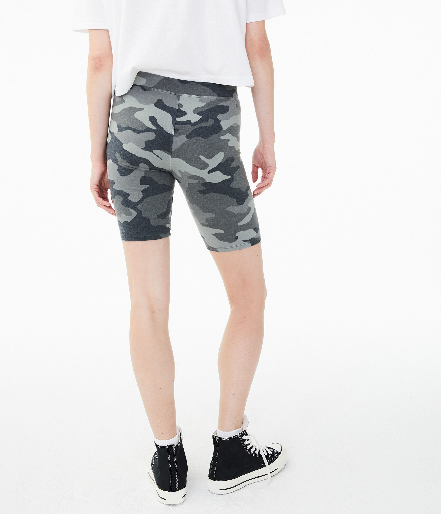 grey camo biker shorts