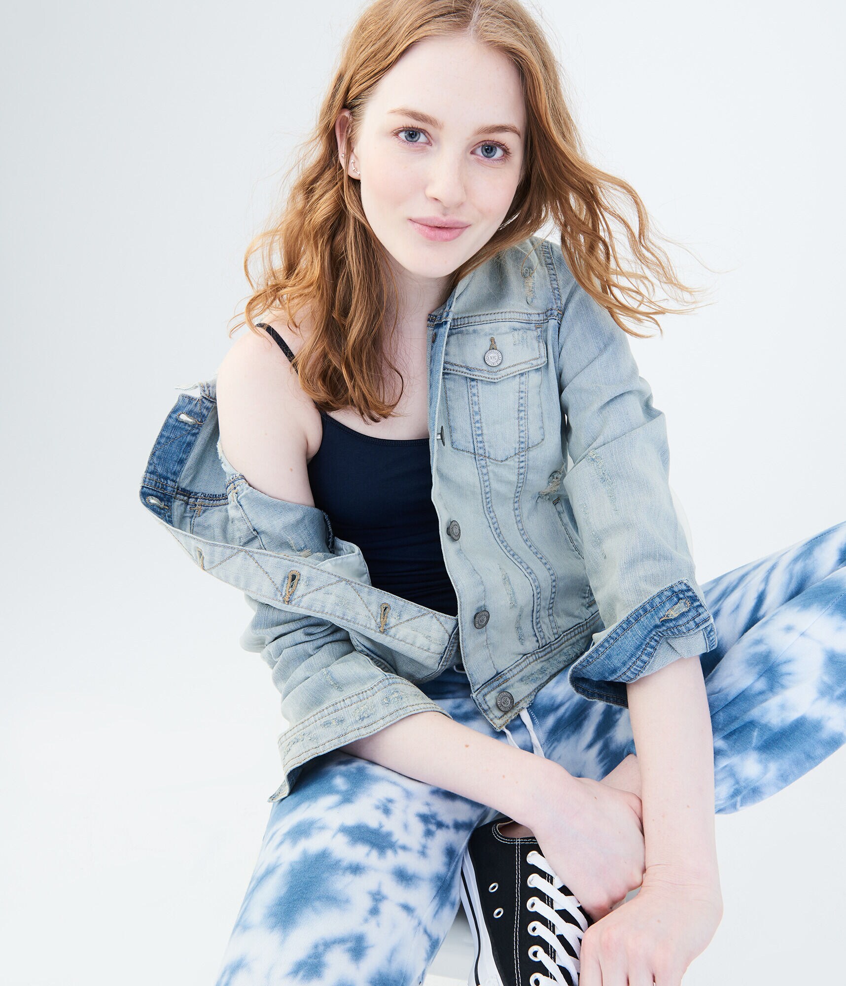 Super Destroyed Light Wash Denim Jacket