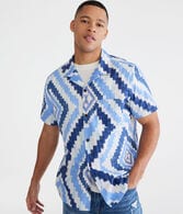 Ikat Print Camp Shirt