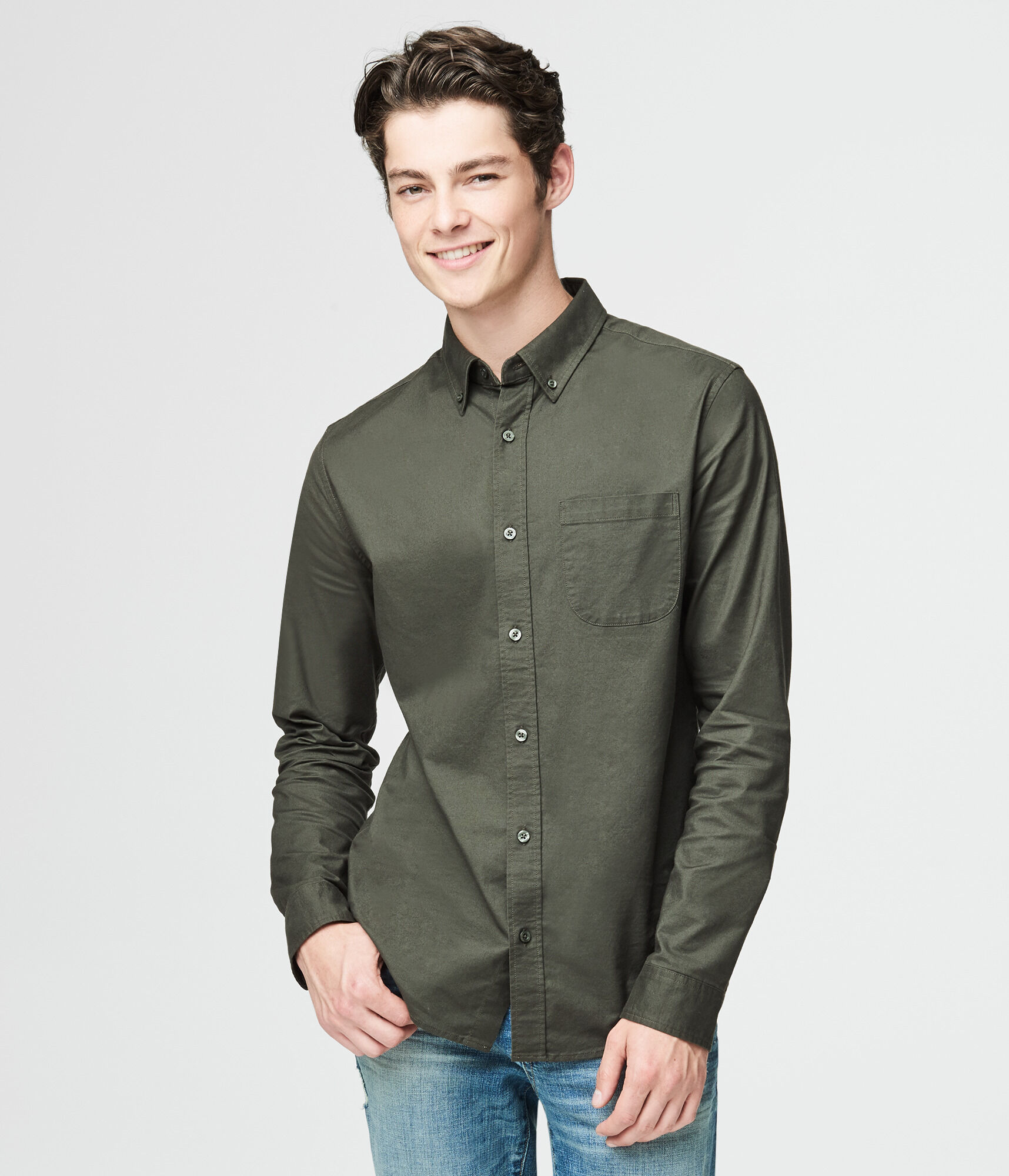 Prince &amp; Fox Solid Oxford Button Down