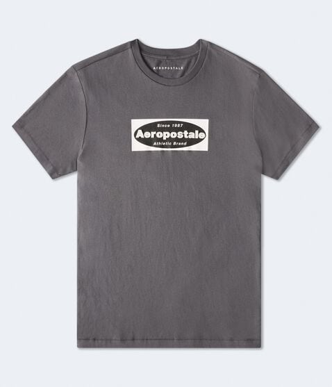 Aeropostale Box Logo Appliqué Graphic Tee Aeropostale Box Logo Appliqué Graphic Tee