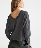 Long Sleeve Wear 2 Ways Cozy Waffle Tee