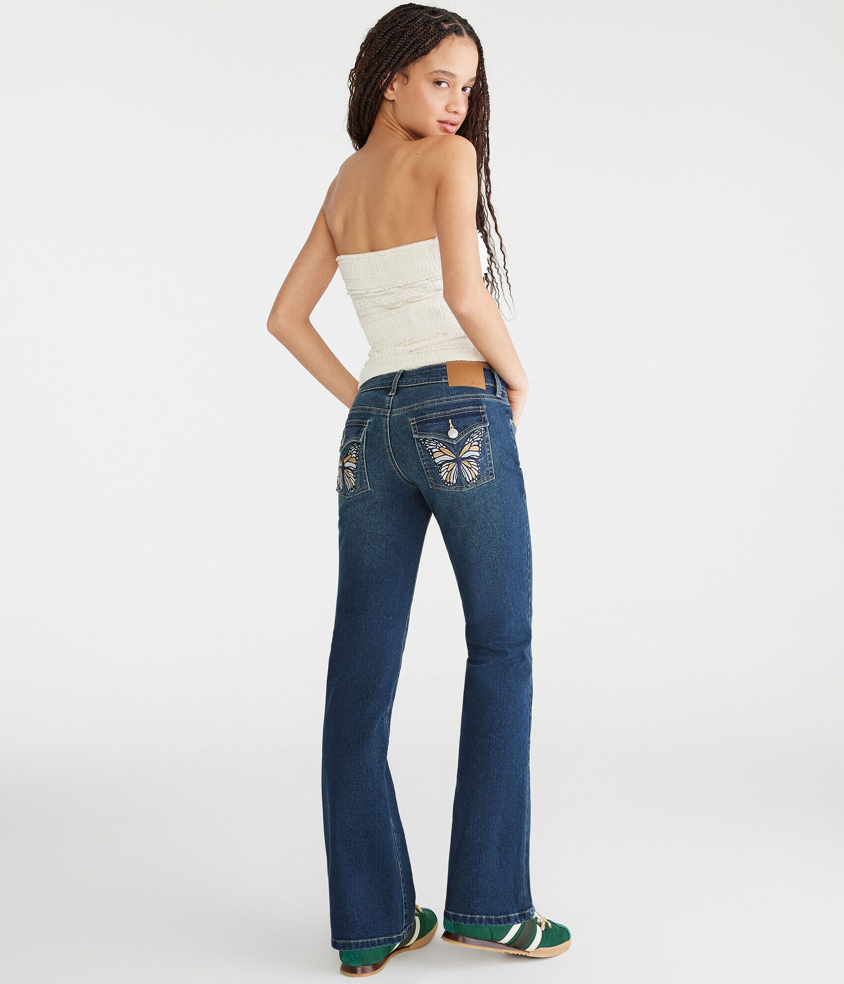 Super Low-Rise Flare Butterfly Pocket Jean