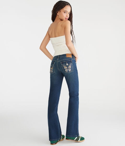 Super Low-Rise Flare Butterfly Pocket Jean Super Low-Rise Flare Butterfly Pocket Jean