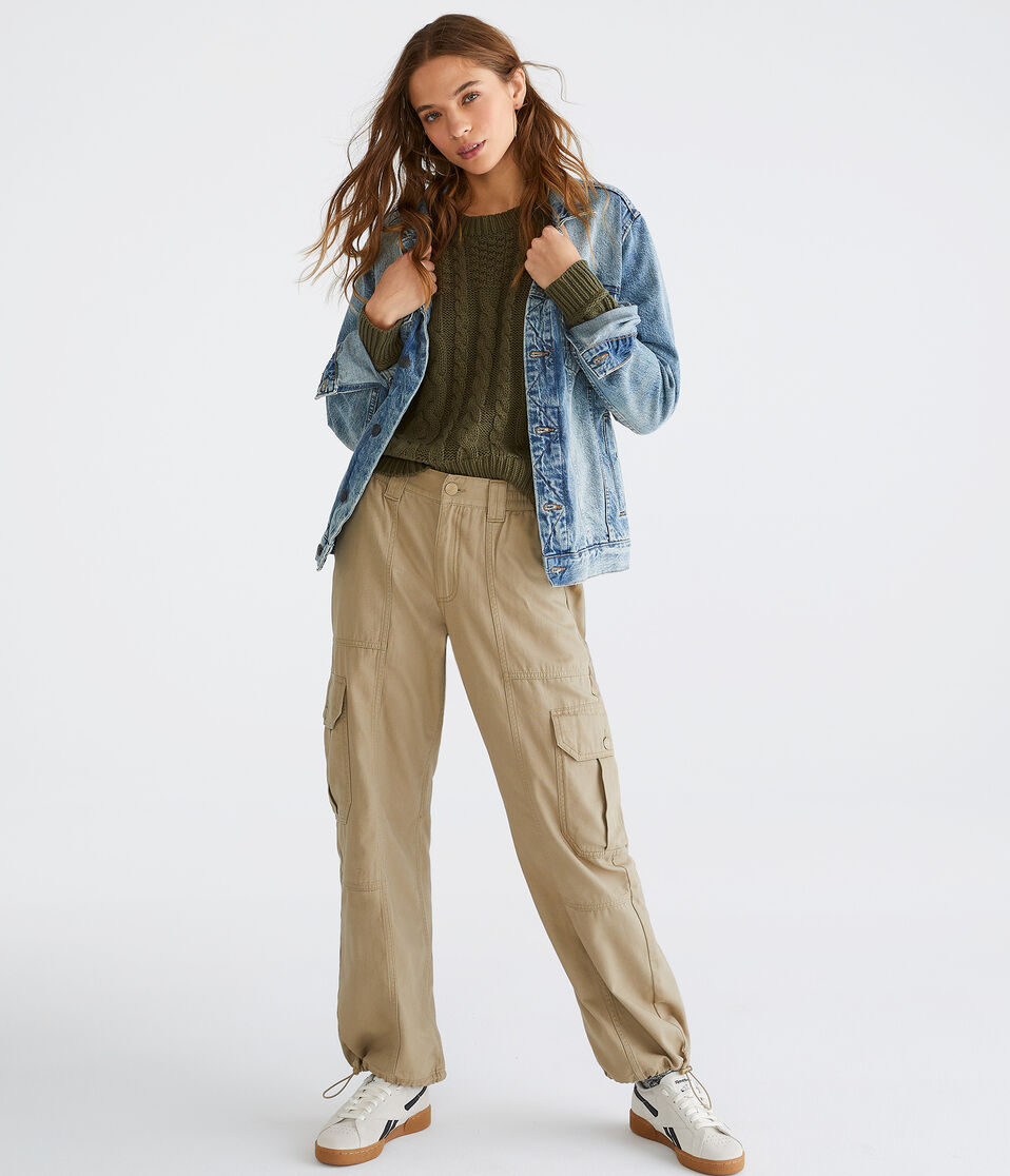 Cinched Hem Utility Cargo Pants