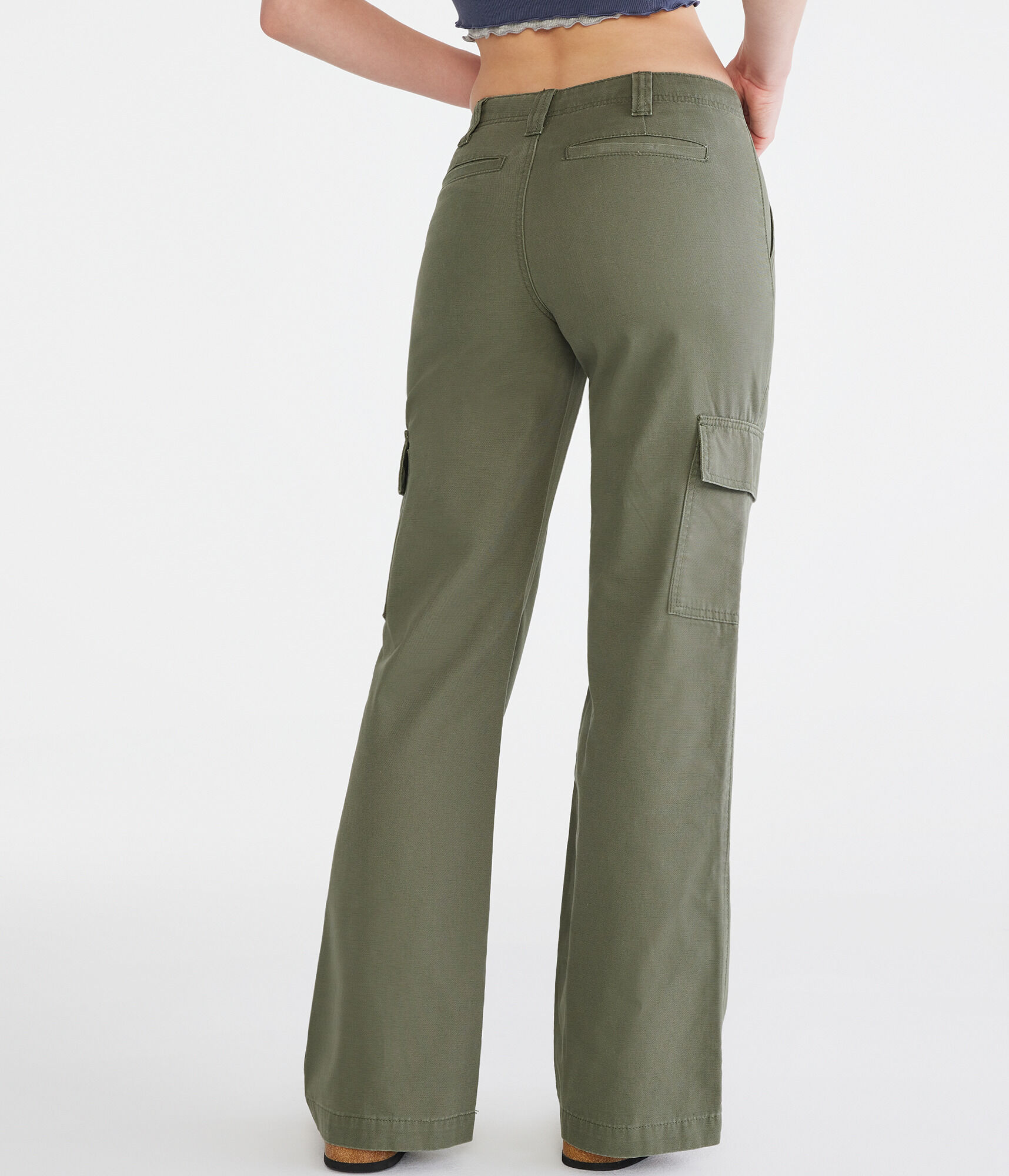 Low-Rise Flare Cargo Pants
