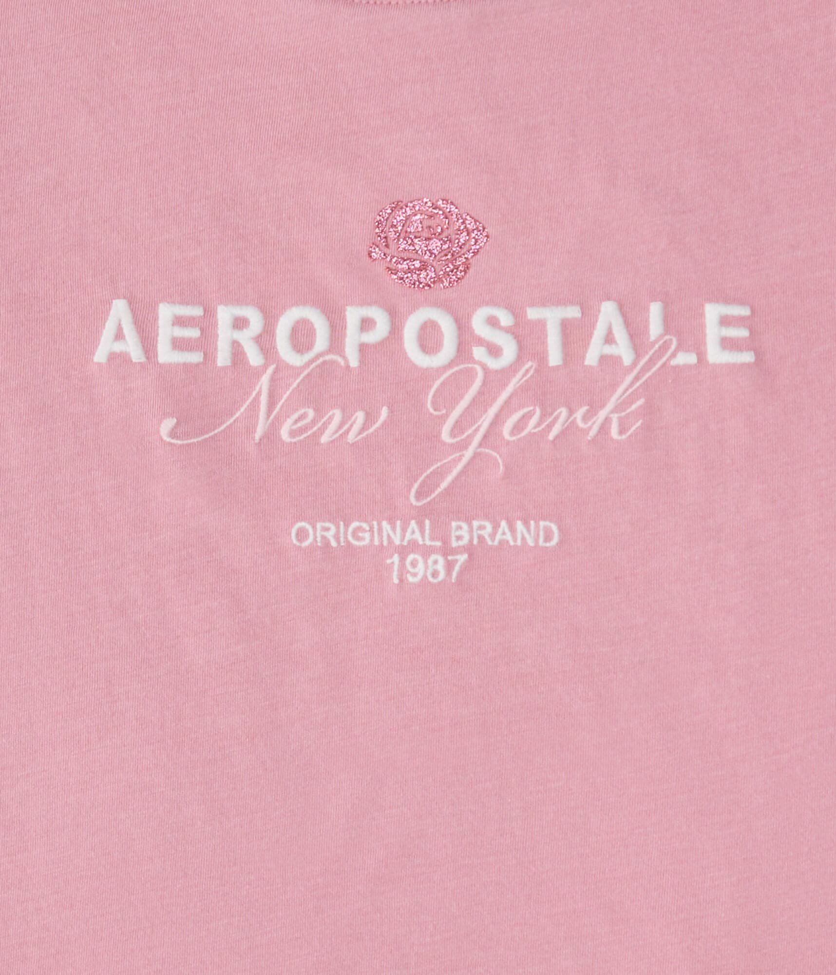 Aeropostale Rose Glitter Graphic Tee