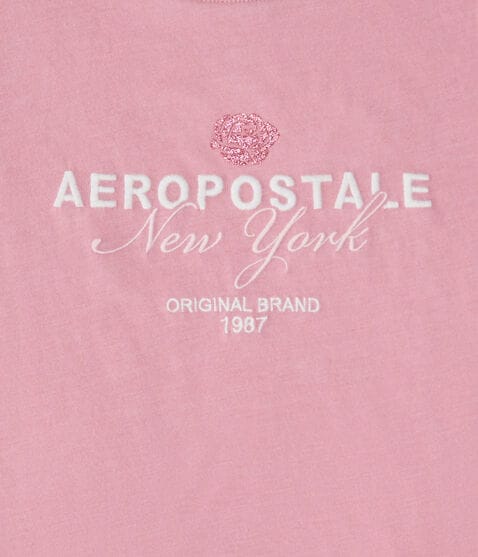 Aeropostale Rose Glitter Graphic Tee Aeropostale Rose Glitter Graphic Tee