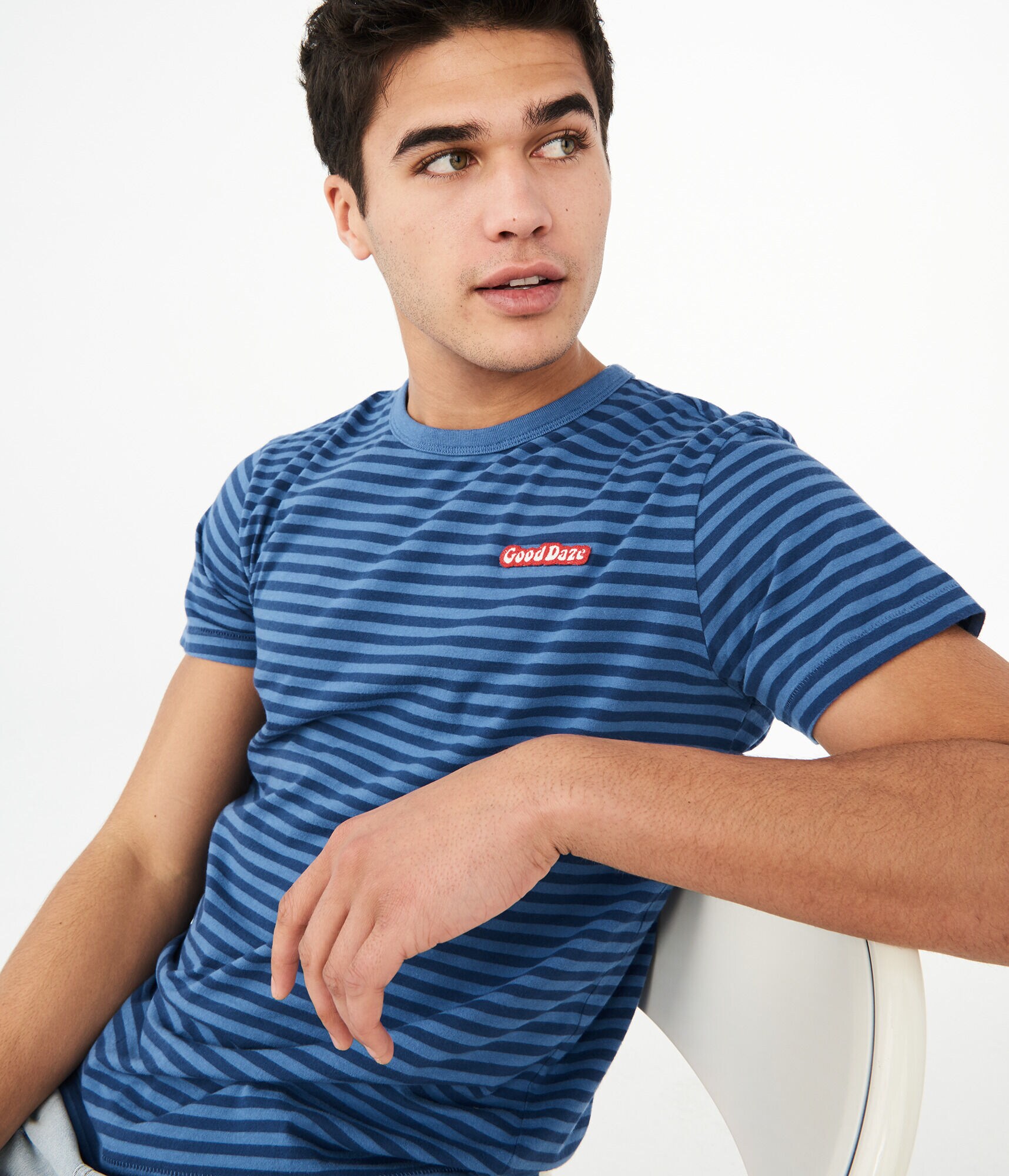 Striped Good Daze Graphic Tee
