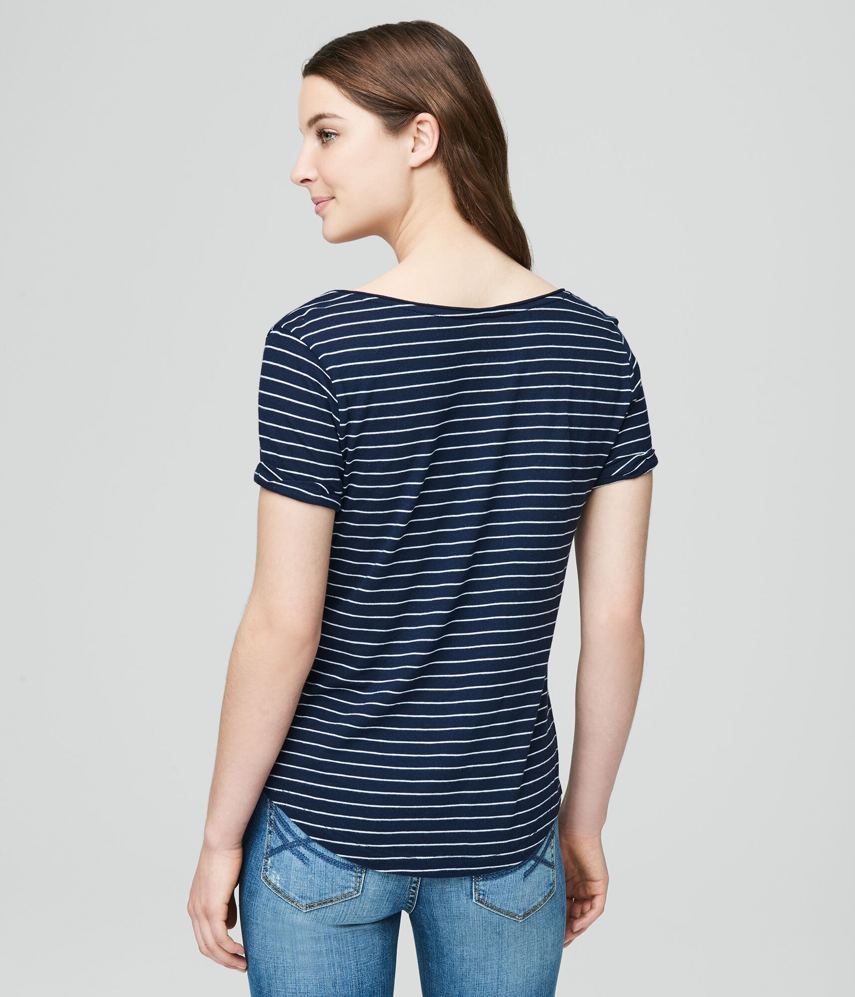 Prince &amp; Fox Striped V-Neck Cambridge Tee