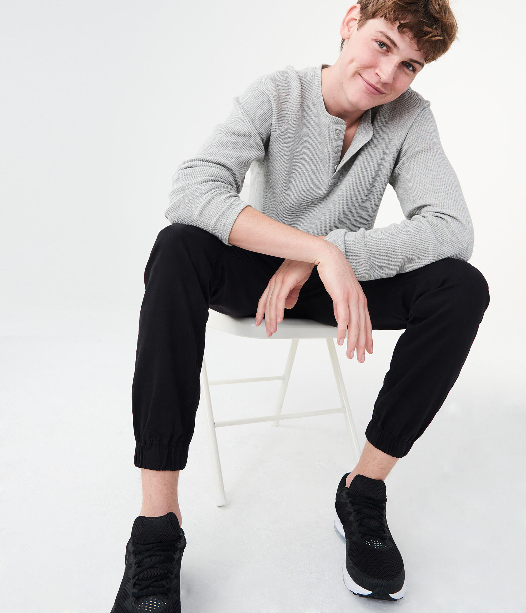 Long Sleeve Solid Thermal Henley